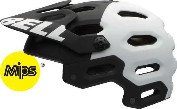 Cykelhjälm Bell Super 2 MIPS svart/vit