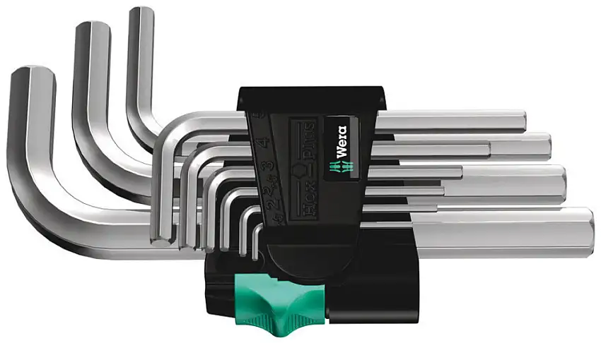 Wera 950/9 Insexnyckel Set Kompakt Stålkromad