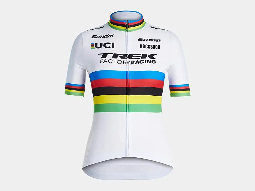 Cykeltröja Santini Trek-Segafredo Replica World Cha Vit/Gul