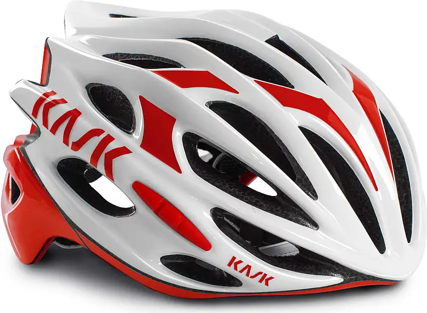 Cykelhjälm Kask Mojito vit/röd