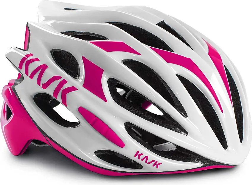 Cykelhjälm Kask Mojito vit/fuchsia
