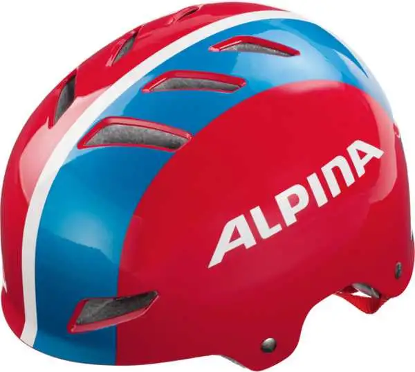 Cykelhjälm Alpina Park Junior röd/blå/vit