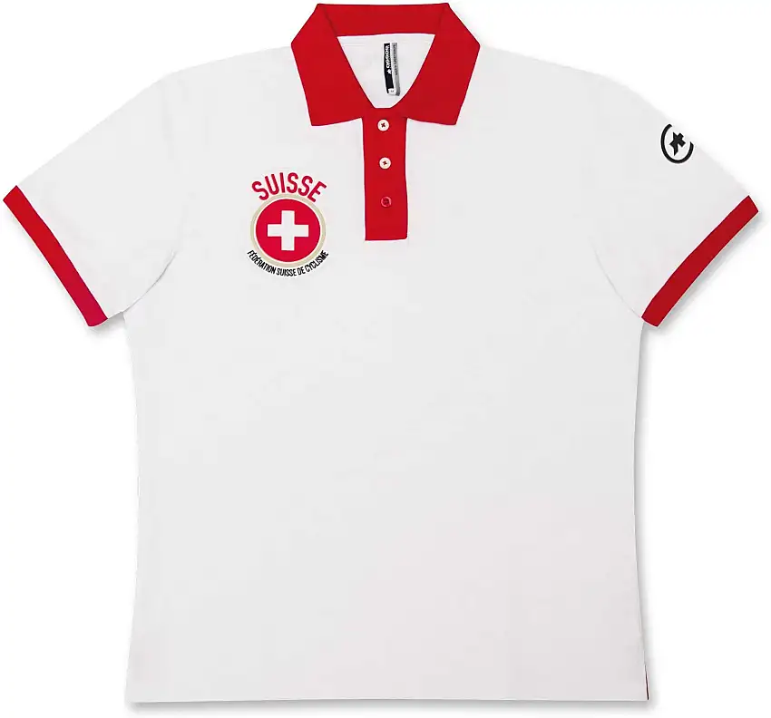 Tröja Assos Polo SS Suisse Fed herr vit/röd