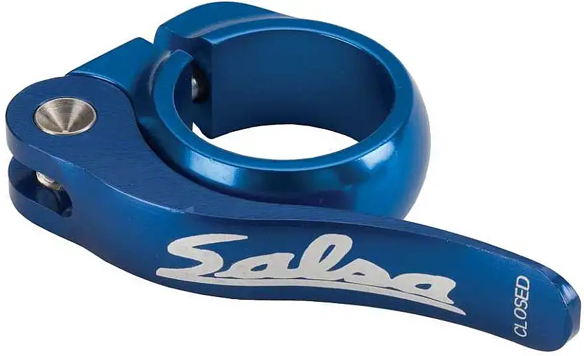 Sadelstolpsklamma Salsa Flip-Lock 36.4 mm blå