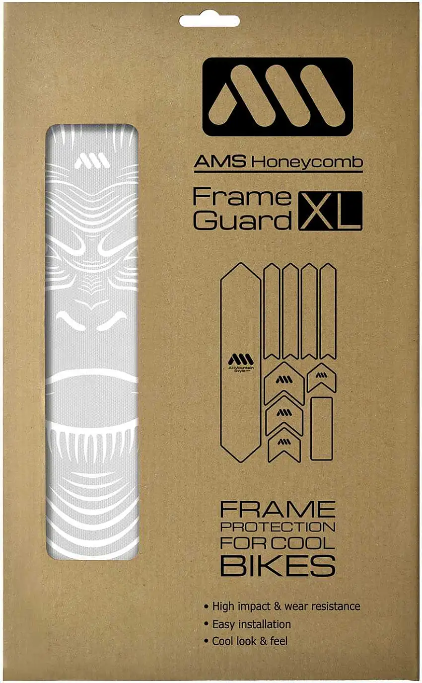 Ramskydd AMS Honeycomb XL transparent/vit apa
