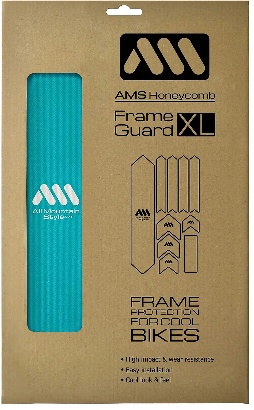 Ramskydd AMS Honeycomb XL turkos/vit