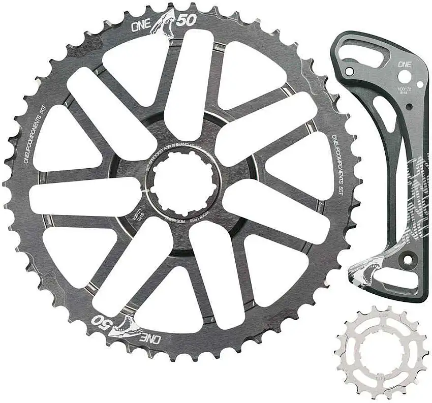 Bakdrev OneUp Shark Sprocket 50T + 18T & bakväxelkorg grå