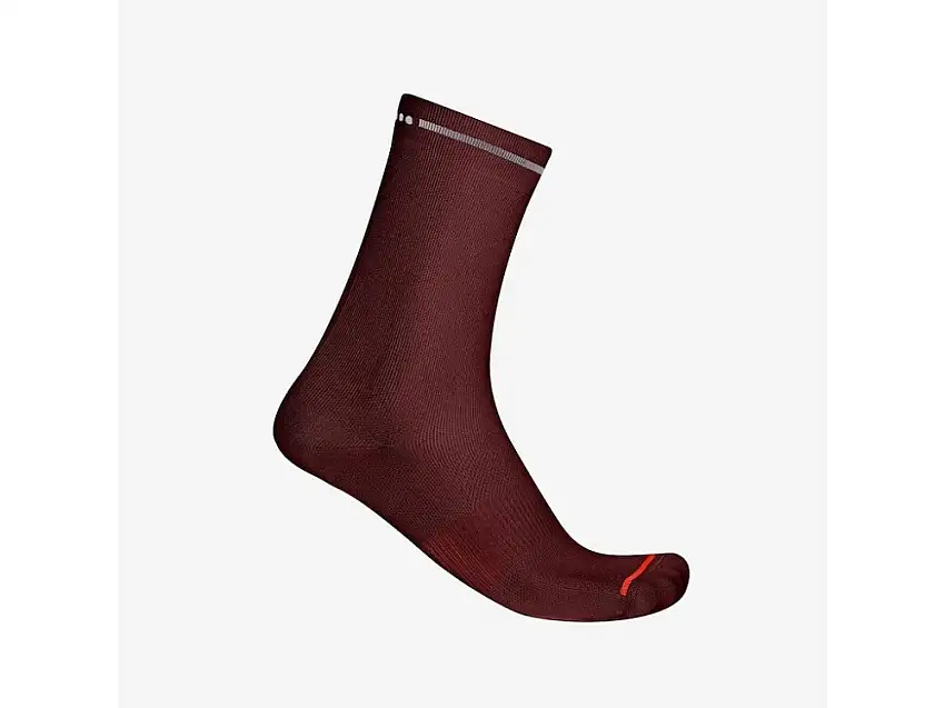 Castelli Premio Evo 18 cykelstrumpor deep bordeaux