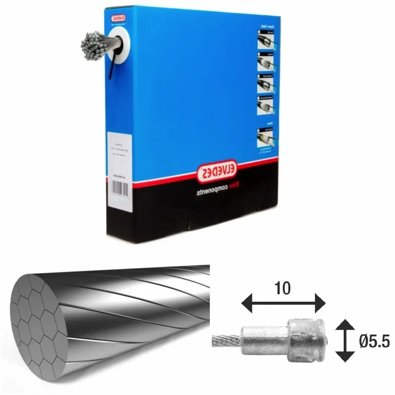Bromkabel 1x19 rostfritt stål Slick Ø1,5mm V-huvud Ø5,5x10 Elvedes (x100)
