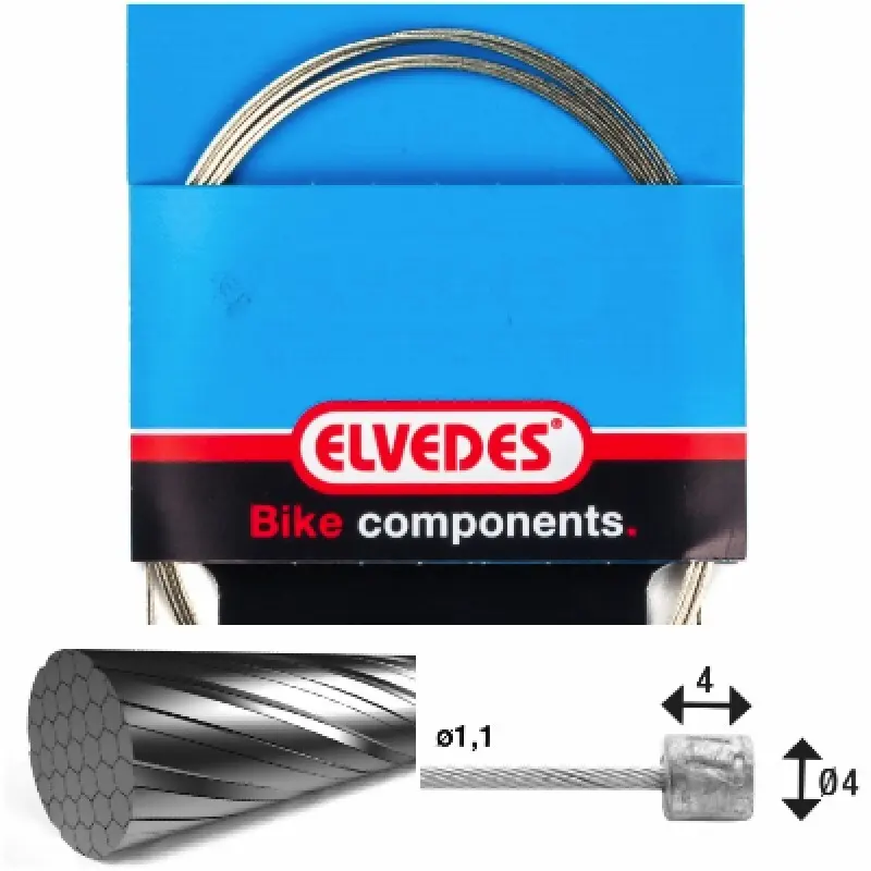 Transmissionskabel 7x7 slick rostfritt stål trådar ø1,1mm n-head ø4,5x4,5 Elvedes