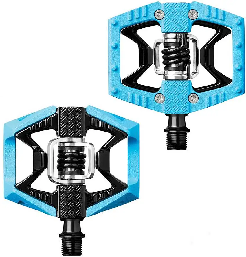 Cykelpedaler Crankbrothers Double Shot blå/svart/silver inkl. pedalklossar