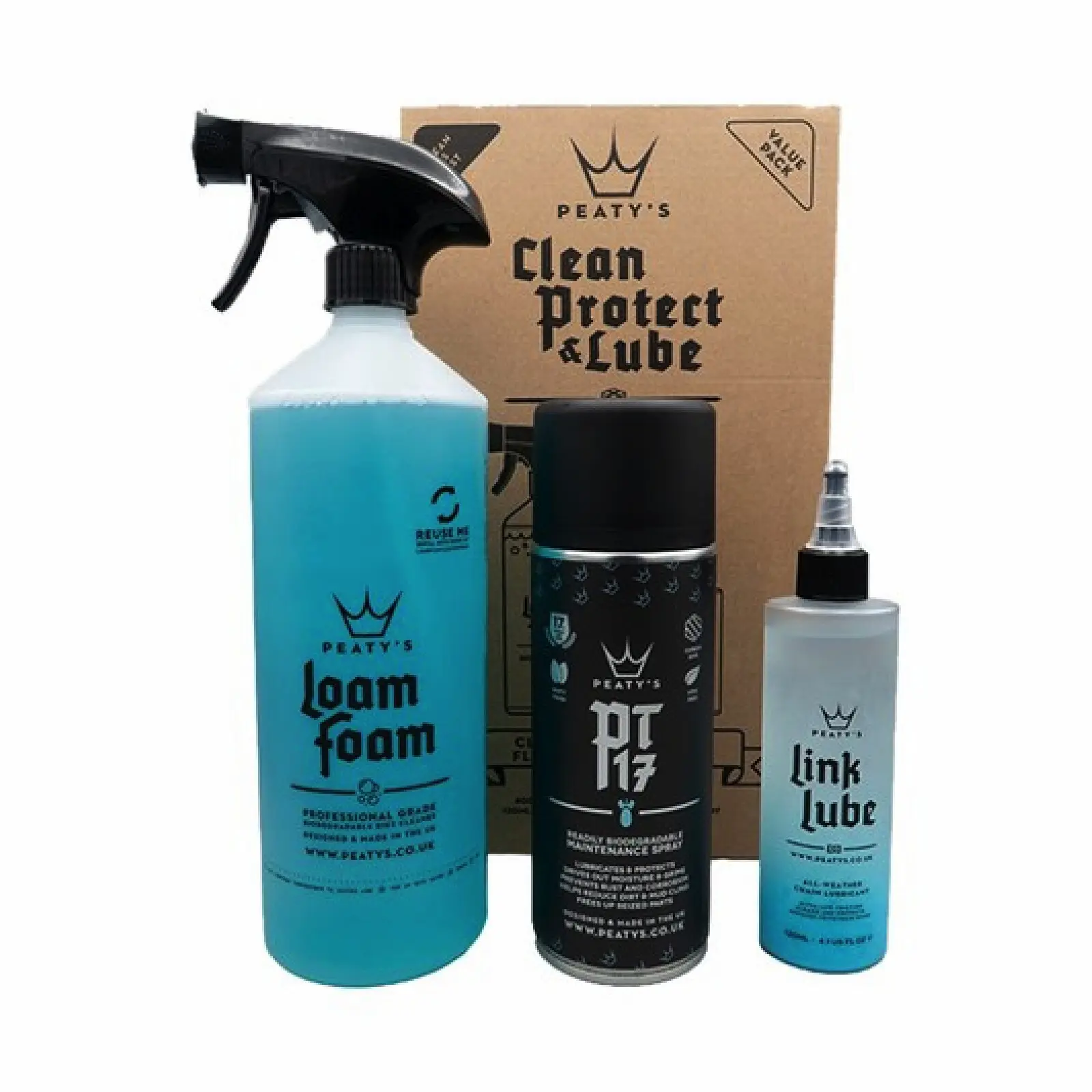 Kit för rengöring av cykel Peaty's Loam Foam PT17 Link Lube