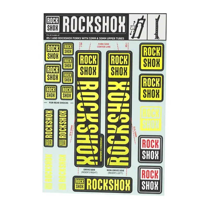 Klistermärkessats för gafflar upp till 2018 Rockshox