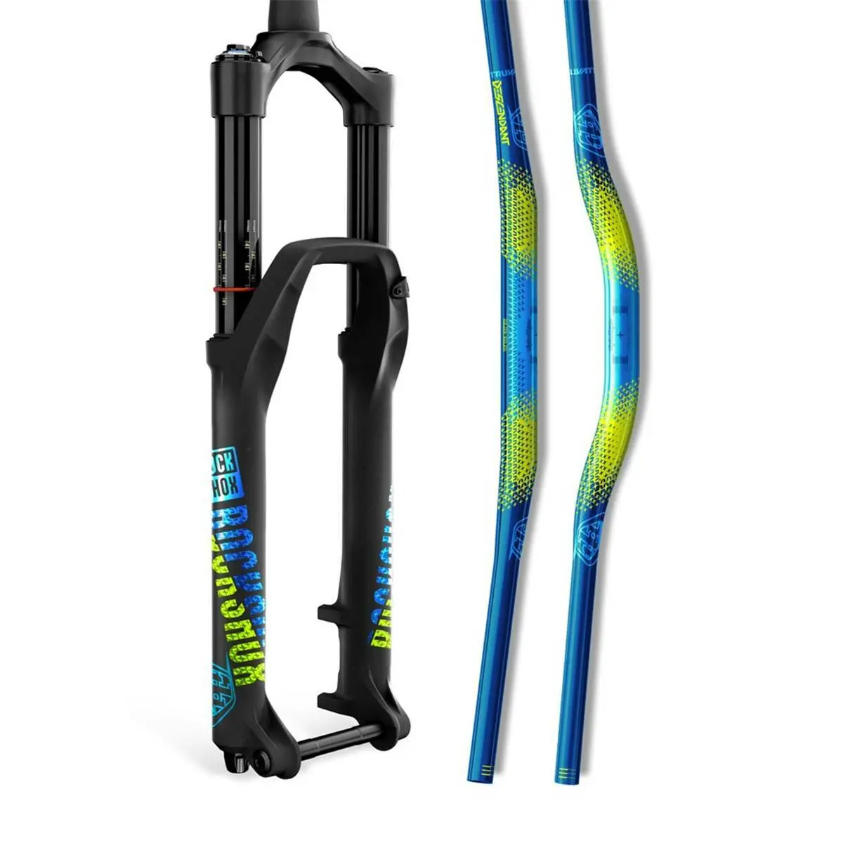 Klistermärke för gaffel Rockshox Troy Lee Designs 35mm /Yellow