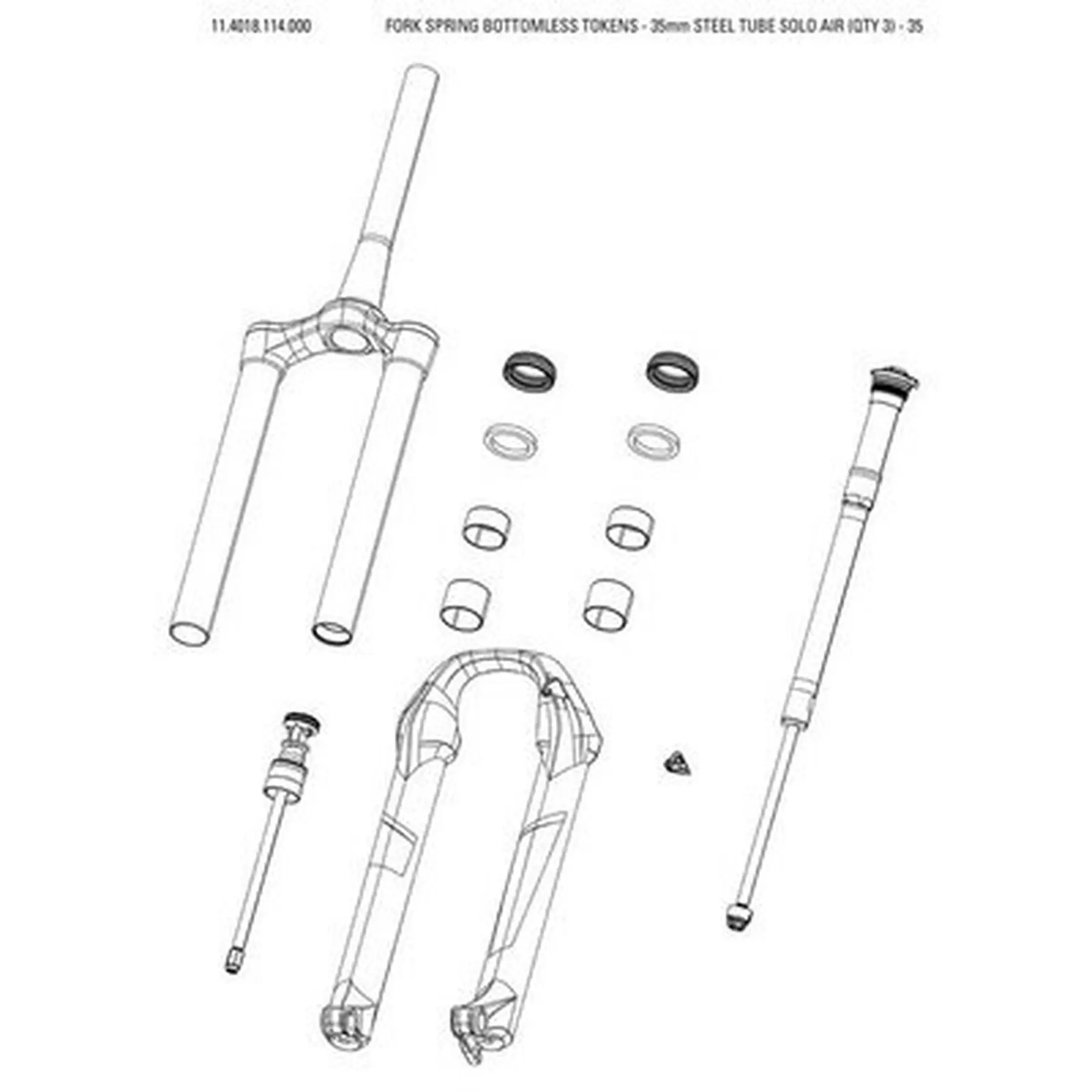 Gaffel Rockshox Pack Tokens 35mm Steel Tube Solo Air 35 A1 2021 3