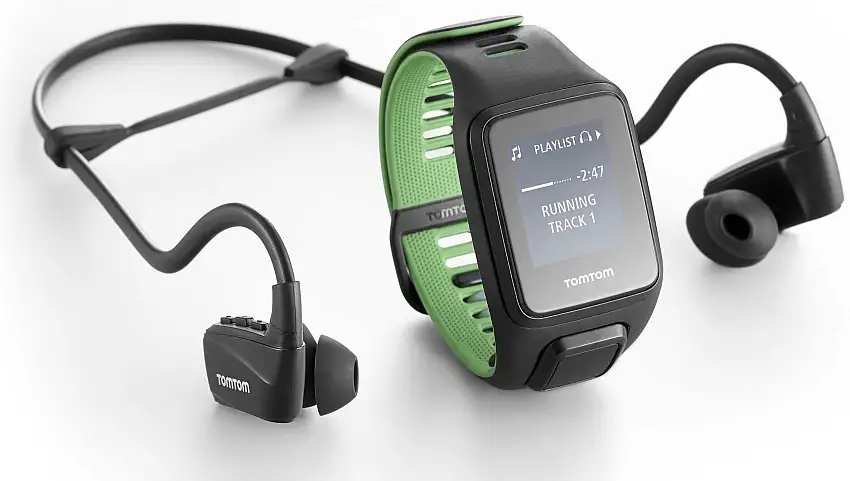 Träningsklocka Tomtom Runner 3 Cardio + Music + Hörlurar large svart/grön