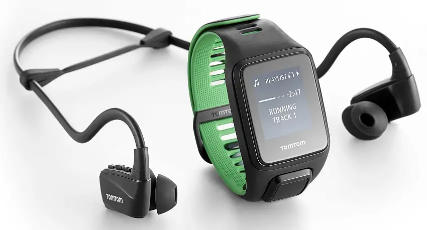 Träningsklocka Tomtom Runner 3 Music + Hörlurar large svart/grön