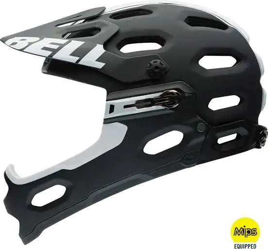 Cykelhjälm Bell Super 2R MIPS svart/vit