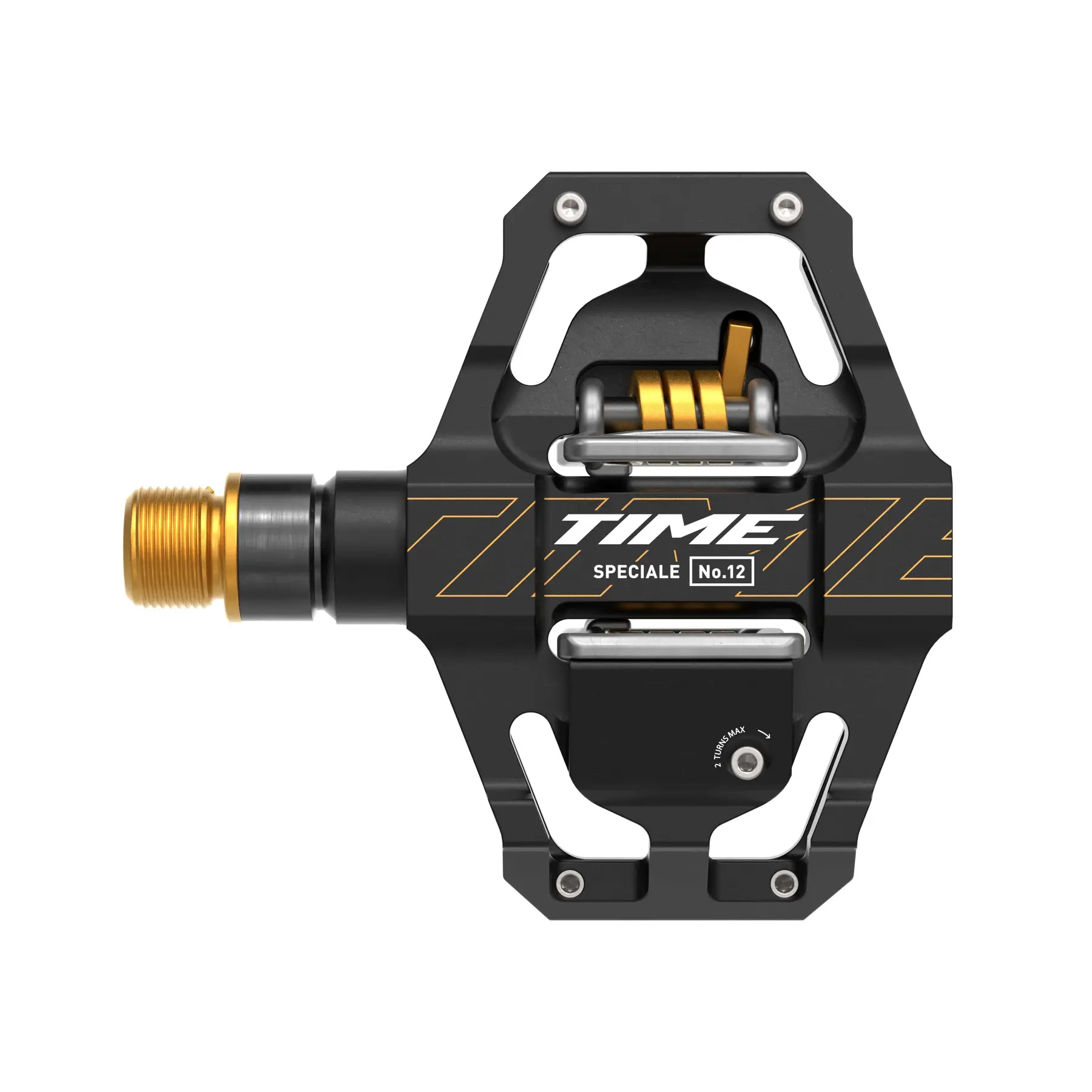 Pedaler TIME Speciale 12 Small Axe Titane Noir/Or + Cales ATAC 13°/17° B1