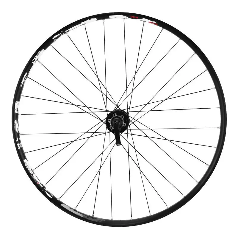 6-håls dubbelväggigt mountainbikehjul med framnav - 21 mm invändigt och 27 mm utvändigt Velox Karma Disc