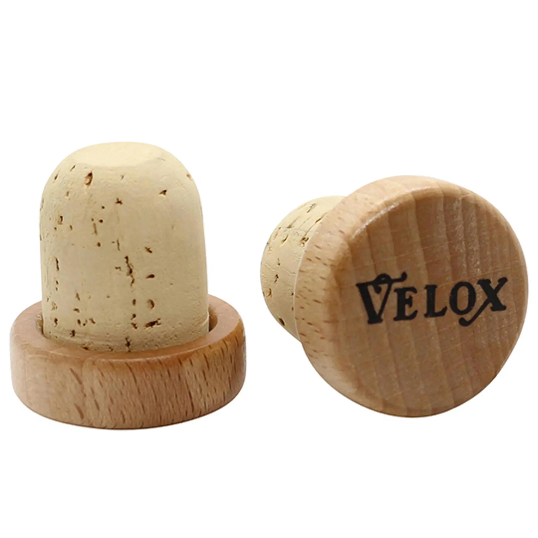 Vintage korkbussning med trähuvud/ lackad kork Velox