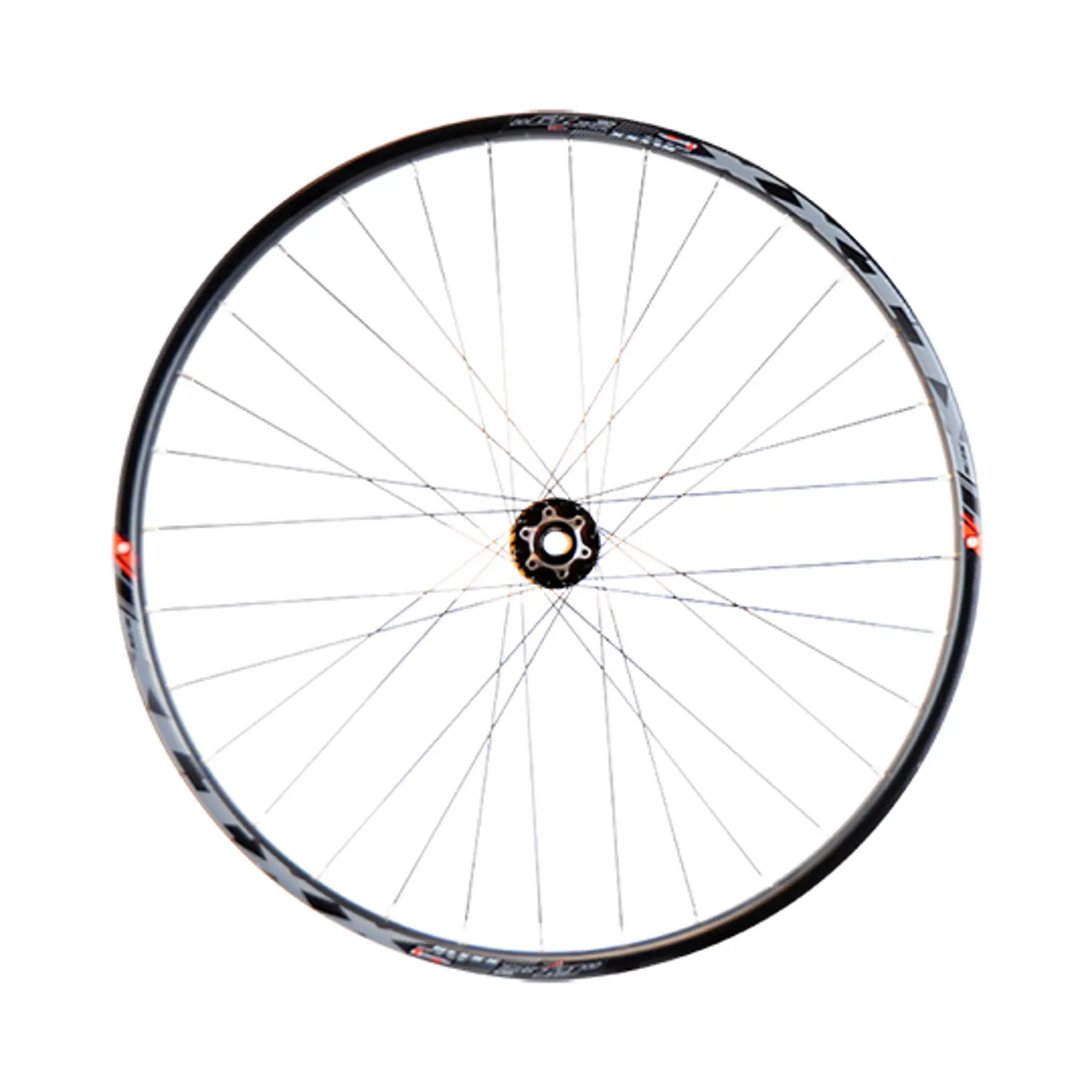 Framhjul för cykel fälg nav skiva 6 hål axel genomgående Velox Klixx Tubeless ready