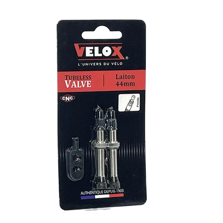 Slanglösa däckventiler i mässing Velox Presta (x2)