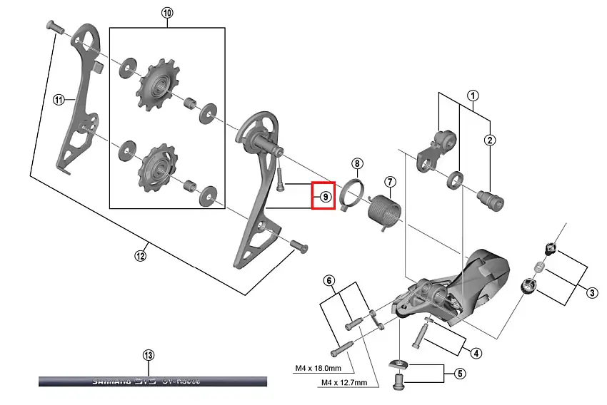 Ytterplatta Shimano inkl Fästbult RD-R7000