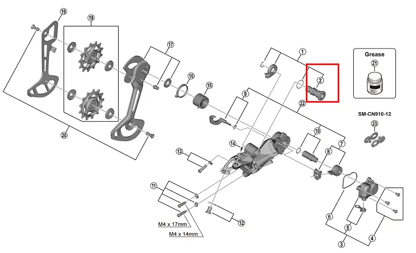 B-Axel Shimano RD-M9100