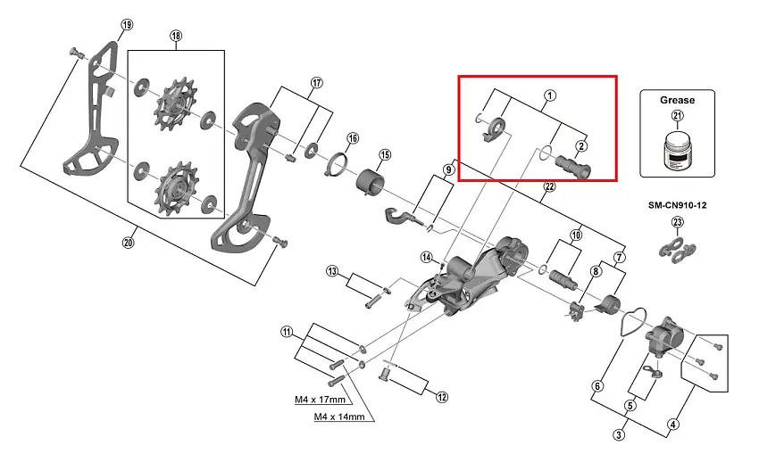 Axelfäste Shimano Kit för RD-R9100