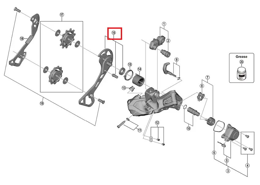 Ytterplatta Shimano kit RD-RX817