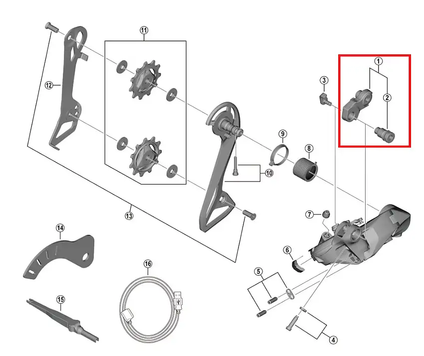 Axelfäste Shimano Kit för RD-R8150