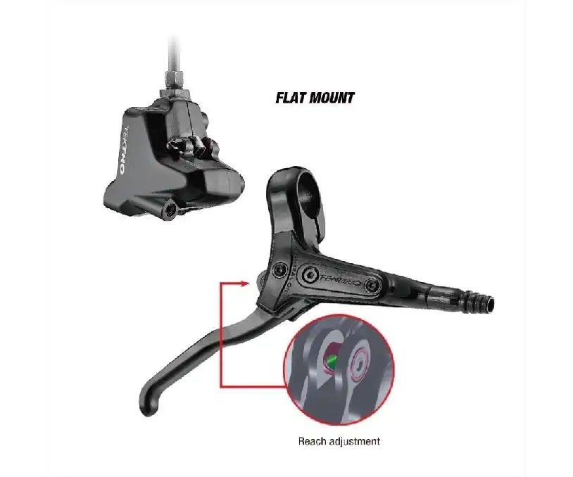 Skivbroms Tektro Hydraulisk Flat Mount Vänster 1900mm Slang Junior HD-J290
