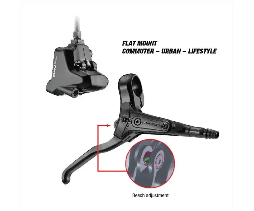 Skivbroms Tektro Hydraulisk Flat Mount Vänster 1900mm Slang HD-R280