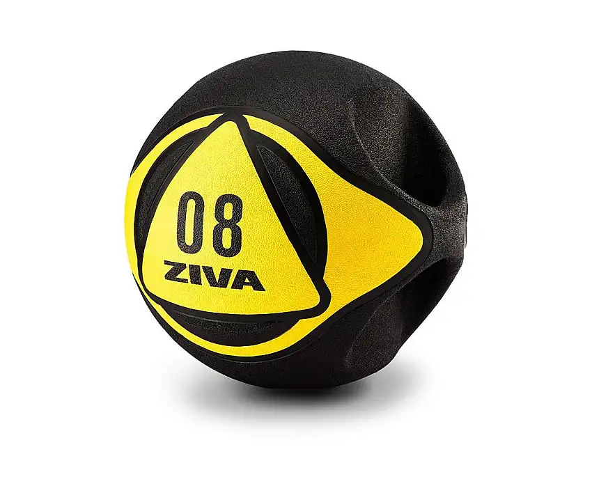 Medicinboll Ziva Med Handtag Svart/Gul 10 kg
