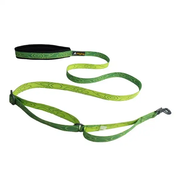 Koppel OllyDog Flagstaff Adj Leash Grön OS