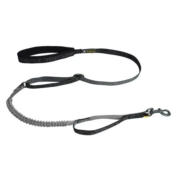 Koppel OllyDog Flagstaff Adj Spring Leash Svart OS