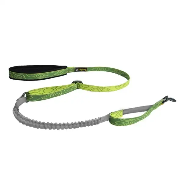 Koppel OllyDog Flagstaff Adj Spring Leash Grön OS