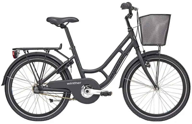 Winther Barncykel Granny 3-Växlad Matt Svart/Svart